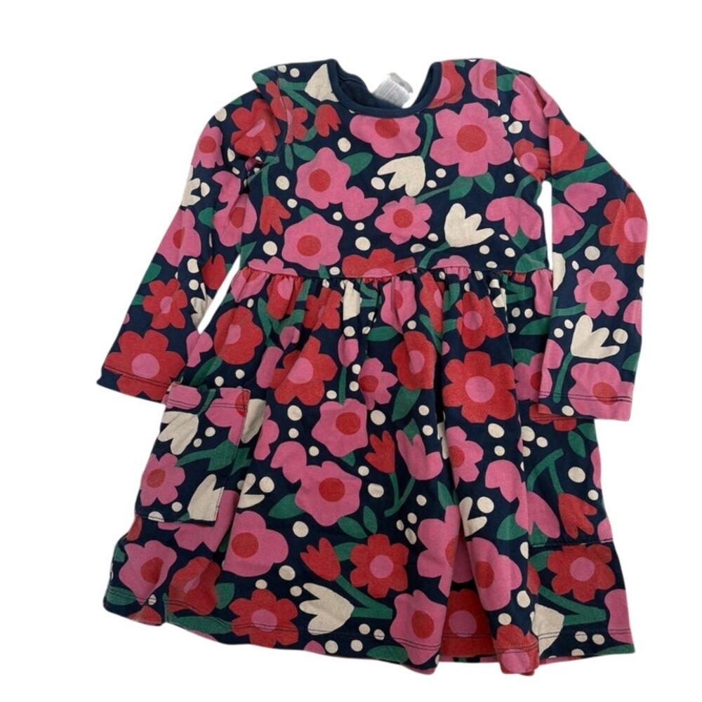 Hanna Andersson Long Sleeve Floral Girls Playground Dress Size 5